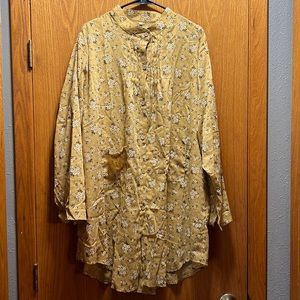 Temu Mustard button up dress/tunic.